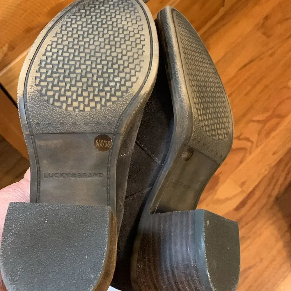 Lucky Brand Size 6 gray suede Rayla over the knee riding boot.